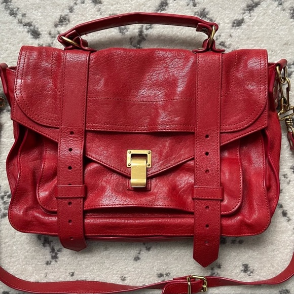 Proenza Schouler Medium PS1 Red Leather Bag - Purse - Authentic - Picture 5 of 13